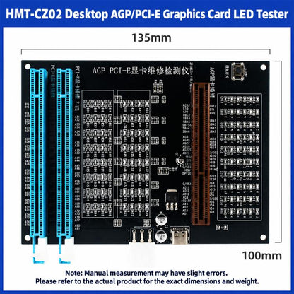 HuiMinTONG HMT-CZ02 HMT-CZ02 AGP PCI-E 16X Graphics Card Diagnostic Tester with LED