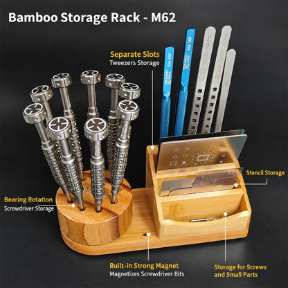AMAOE M62 Bamboo Rotating Tool Organizer