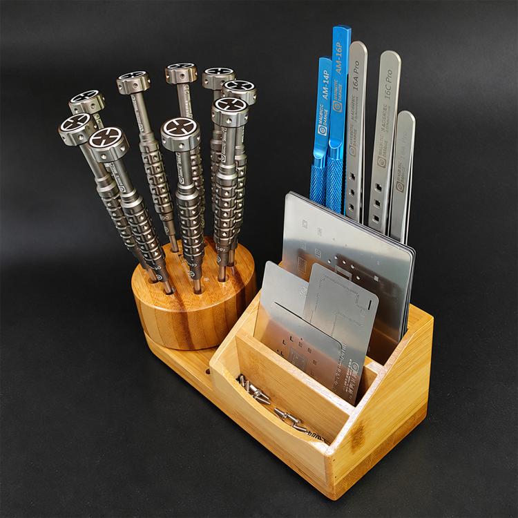 AMAOE M62 Bamboo Rotating Tool Organizer