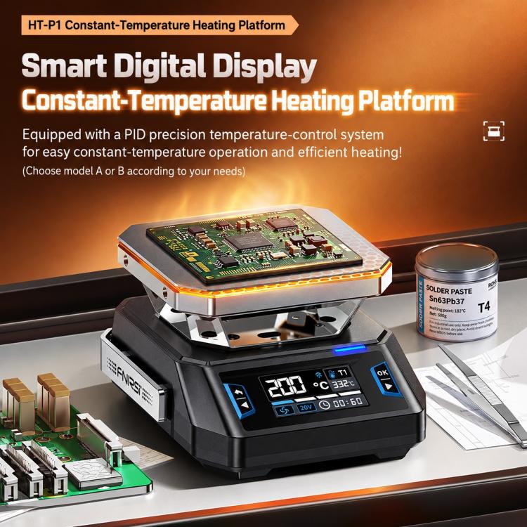Finiris Smart Heating Plate, Constant Temperature Mini PCB Preheating Station for Mobile Phone Repair, HT-P1A PD3.0 Protocol, HT-P1A 100W US Plug, HT-P1A 100W EU Plug, HT-P1B PD3.1, HT-P1B 100W US Plug, HT-P1B 100W EU Plug