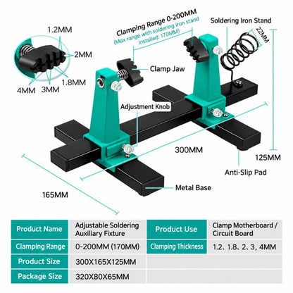 JCD Adjustable Rotating Soldering Fixture Station Circuit Board PCB Phone Motherboard Repair Holder, CBH01-G Clamp Force 0.61kg, CBH02-G Clamp Force 0.67kg, CBH03-BL Clamp Force 0.81kg