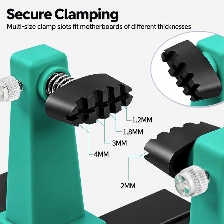 JCD Adjustable Rotating Soldering Fixture Station Circuit Board PCB Phone Motherboard Repair Holder, CBH01-G Clamp Force 0.61kg, CBH02-G Clamp Force 0.67kg, CBH03-BL Clamp Force 0.81kg