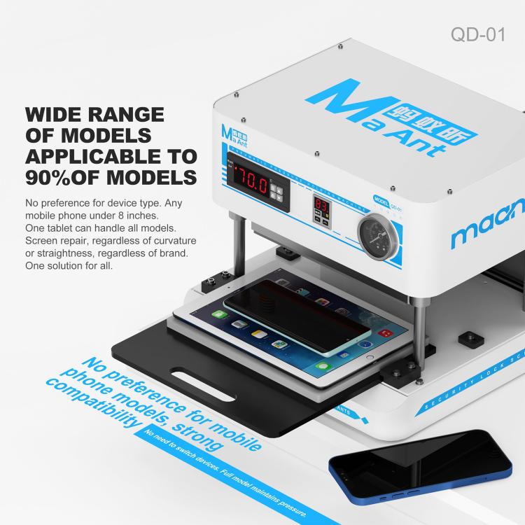 MaAnt QD-01 Inertial Pneumatic Pressure-Holding Fixture for Under 8-inch Screen / Back Cover, EU Plug, US Plug