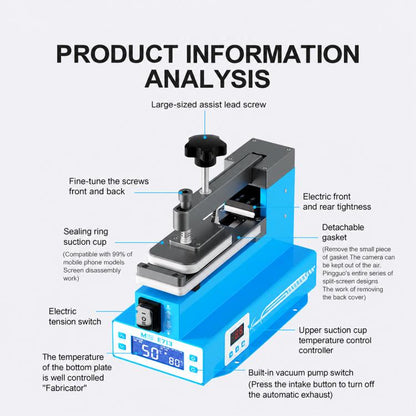 MaAnt F713 Screen / Back Cover / Frame Heating Disassembly Integrated Machine Built-in Vacuum Pump, EU Plug, US Plug
