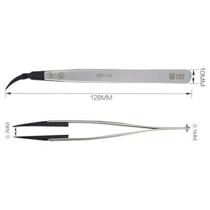 BEST BST-7A  Curved Head Tweezers for Mobile Phone / Computer Repair, BST-7A