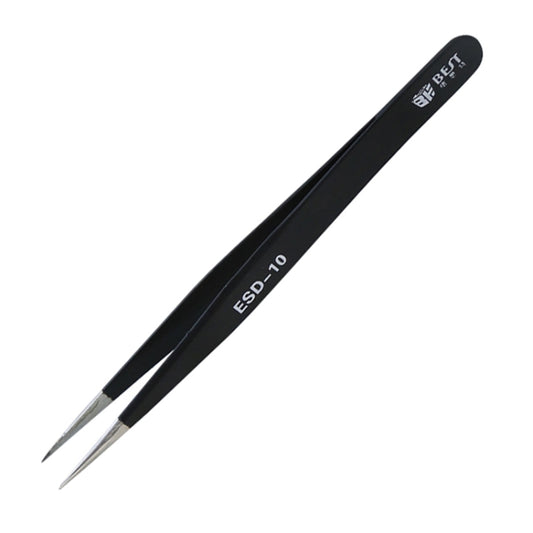 BEST BST-10 Precision Anti-static ESD Stainless Steel Tweezers, BST-10