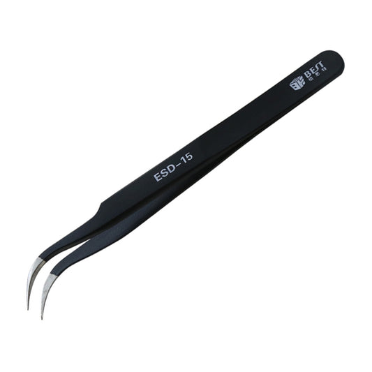 BEST BST-15 Precision Anti-static ESD Stainless Steel Tweezers, BST-15