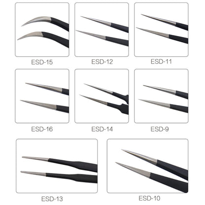BEST BST-16 Precision Anti-static ESD Stainless Steel Tweezers, BST-16