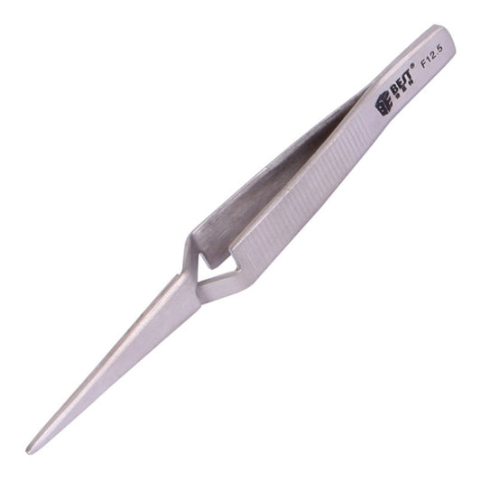 BEST BST-F12.5  Stainless Steel Self Closed Straight Laboratory Tweezers, BST-F12.5