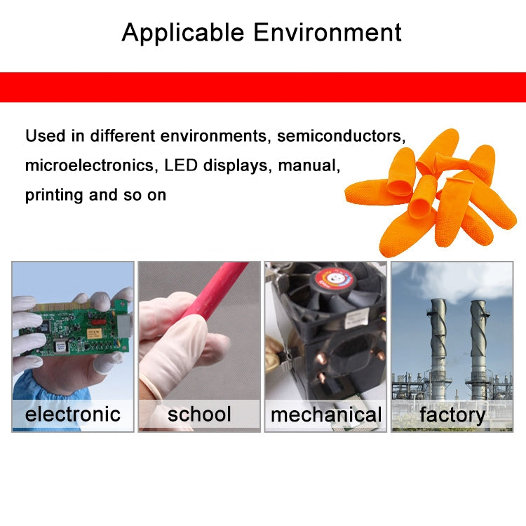 100pcs / Pack Antistatic Antislip Durable Fingertips Latex Protective Gloves, Size: L, 2.8*6.5cm, Size: L, 2.8*6.5cm