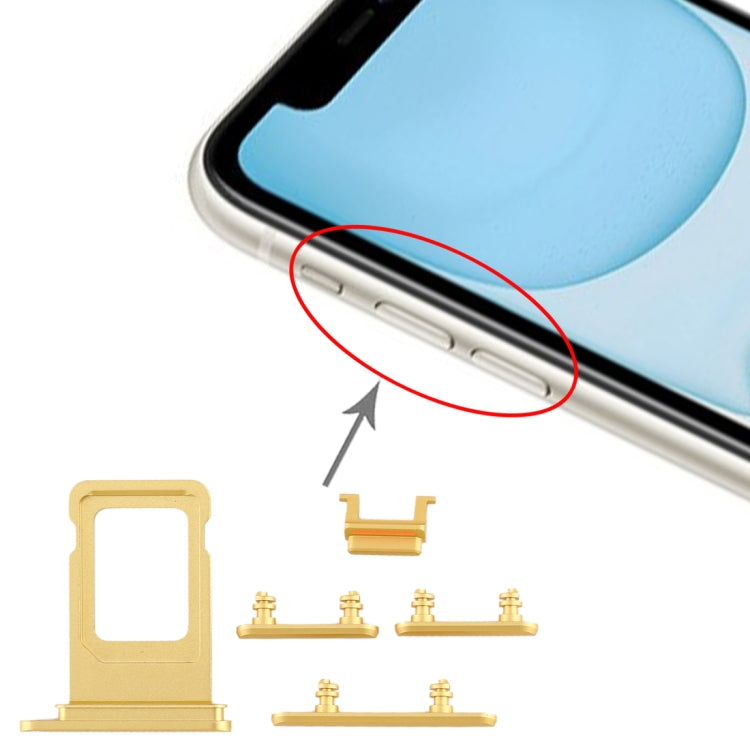SIM Card Tray + Side Key for iPhone 11, For iPhone 11(Single card), For iPhone 11 (Purple)(Single card), For iPhone 11, For iPhone 11(Yellow)(Single card)