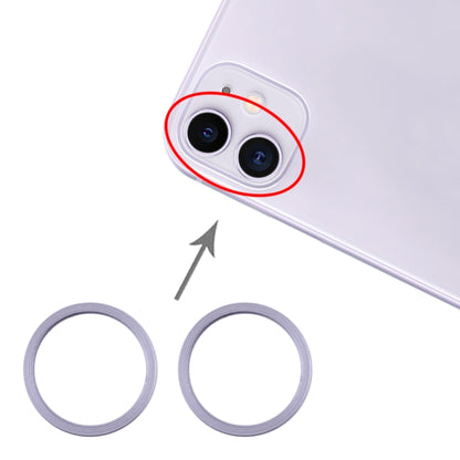 2 PCS Rear Camera Glass Lens Metal Protector Hoop Ring for iPhone 11, For iPhone 11