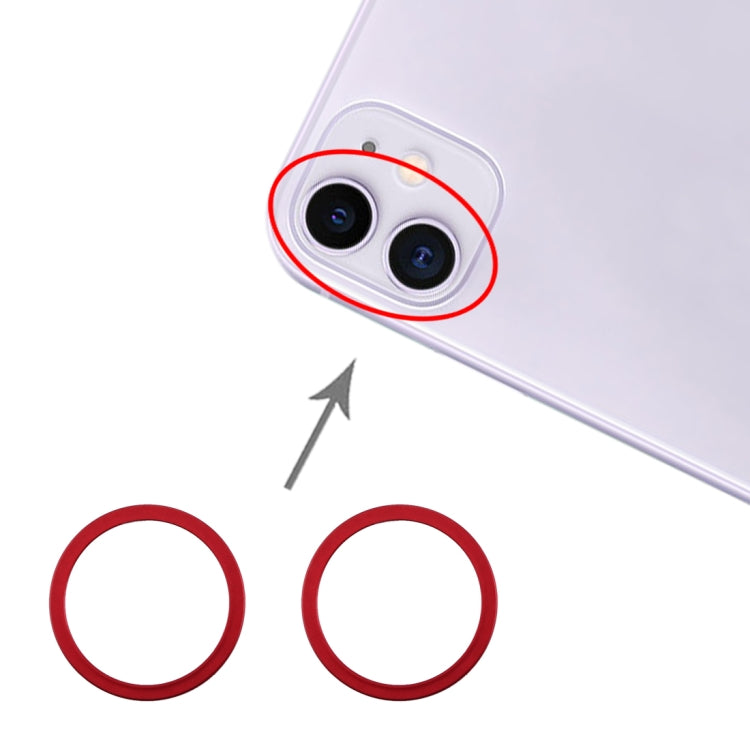 2 PCS Rear Camera Glass Lens Metal Protector Hoop Ring for iPhone 11, For iPhone 11