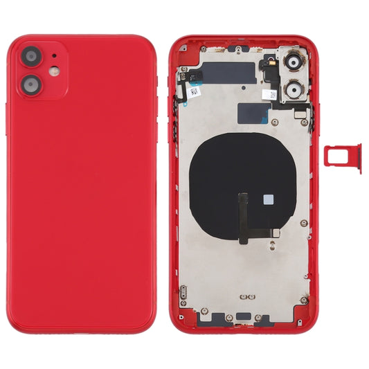 Battery Back Cover (with Side Keys & Card Tray & Power + Volume Flex Cable & Wireless Charging Module) for iPhone 11, For iPhone 11