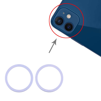 2 PCS Rear Camera Glass Lens Metal Protector Hoop Ring for iPhone 12, For iPhone 12