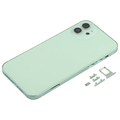Back Housing Cover with SIM Card Tray & Side  Keys & Camera Lens for iPhone 12(White), For iPhone 12(with Card Tray), For iPhone 12(with SIM Card Tray), Back Housing Cover for 12