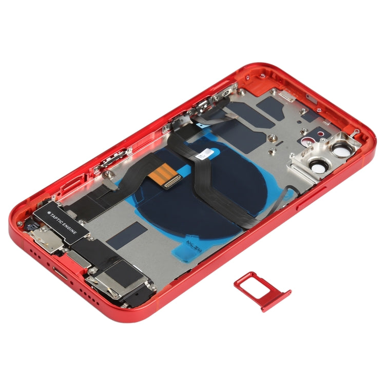 Battery Back Cover Assembly (with Side Keys & Speaker Ringer Buzzer & Motor & Camera Lens & Card Tray & Power Button + Volume Button + Charging Port & Wireless Charging Module) for iPhone 12