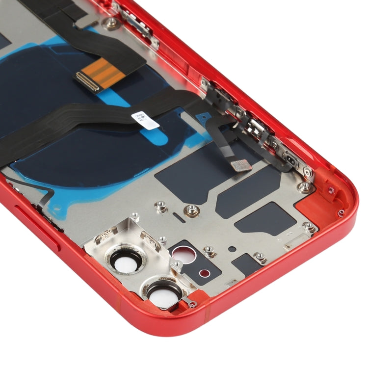 Battery Back Cover Assembly (with Side Keys & Speaker Ringer Buzzer & Motor & Camera Lens & Card Tray & Power Button + Volume Button + Charging Port & Wireless Charging Module) for iPhone 12