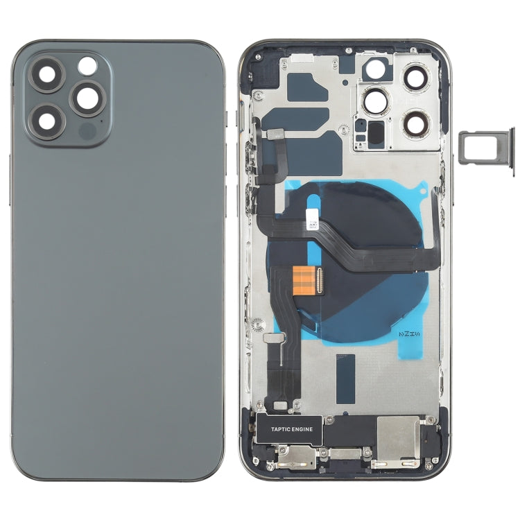 Battery Back Cover Assembly (with Side Keys & Speaker Ringer Buzzer & Motor & Camera Lens & Card Tray & Power Button + Volume Button + Charging Port & Wireless Charging Module) for iPhone 12 Pro, For iPhone 12 Pro(Blue), For iPhone 12 Pro(White)       ...