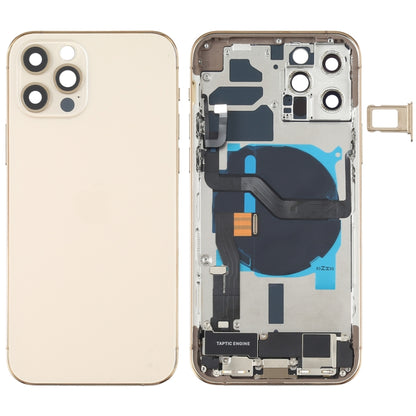 Battery Back Cover Assembly (with Side Keys & Speaker Ringer Buzzer & Motor & Camera Lens & Card Tray & Power Button + Volume Button + Charging Port & Wireless Charging Module) for iPhone 12 Pro, For iPhone 12 Pro(Black), For iPhone 12 Pro(Gold)       ...