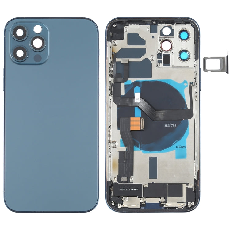 Battery Back Cover Assembly (with Side Keys & Speaker Ringer Buzzer & Motor & Camera Lens & Card Tray & Power Button + Volume Button + Charging Port & Wireless Charging Module) for iPhone 12 Pro, For iPhone 12 Pro(Blue), For iPhone 12 Pro(White)       ...