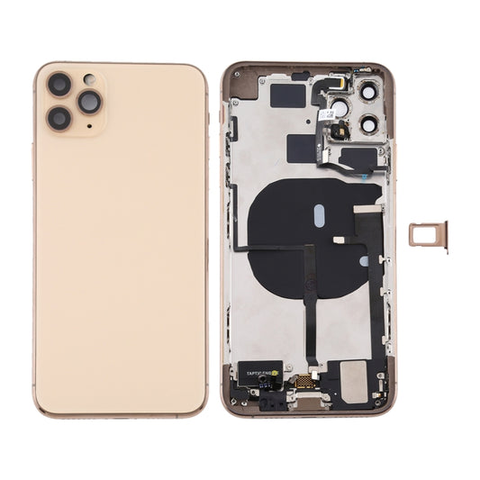 Battery Back Cover Assembly (with Side Keys & Power Button + Volume Button Flex Cable & Wireless Charging Module & Motor & Charging Port & Speaker Ringer Buzzer & Card Tray & Camera Lens Cover) for iPhone 11 Pro, For iPhone 11 Pro