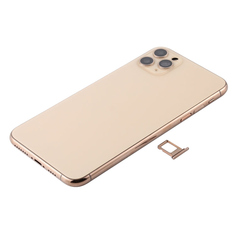 Battery Back Cover Assembly (with Side Keys & Power Button + Volume Button Flex Cable & Wireless Charging Module & Motor & Charging Port & Speaker Ringer Buzzer & Card Tray & Camera Lens Cover) for iPhone 11 Pro, For iPhone 11 Pro                      ...