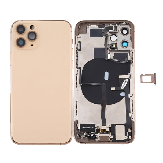 Battery Back Cover Assembly (with Side Keys & Power Button + Volume Button Flex Cable & Wireless Charging Module & Motor & Charging Port & Speaker Ringer Buzzer & Card Tray & Camera Lens Cover) for iPhone 11 Pro Max, For iPhone 11 Pro Max
