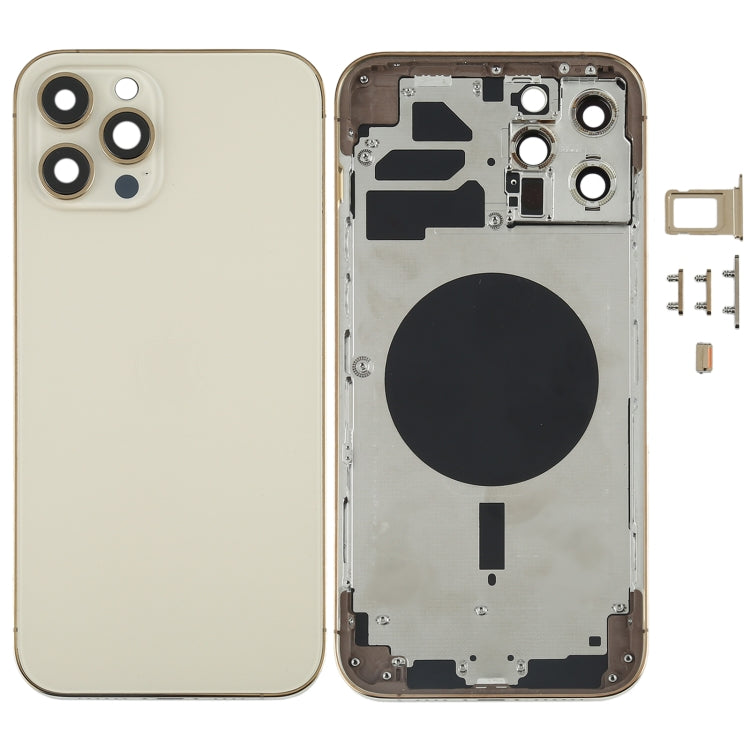 Back Housing Cover with SIM Card Tray & Side keys & Camera Lens for iPhone 12 Pro Max, For iPhone 12 Pro Max(with Card Tray & Side Keys), For iPhone 12 Pro Max(with SIM Card Tray & Side Keys)