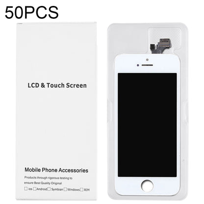 50 PCS Cardboard Packaging White Box for iPhone 5 LCD Screen, Packaging Box for i5