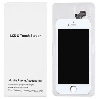 50 PCS Cardboard Packaging White Box for iPhone 5 LCD Screen, Packaging Box for i5