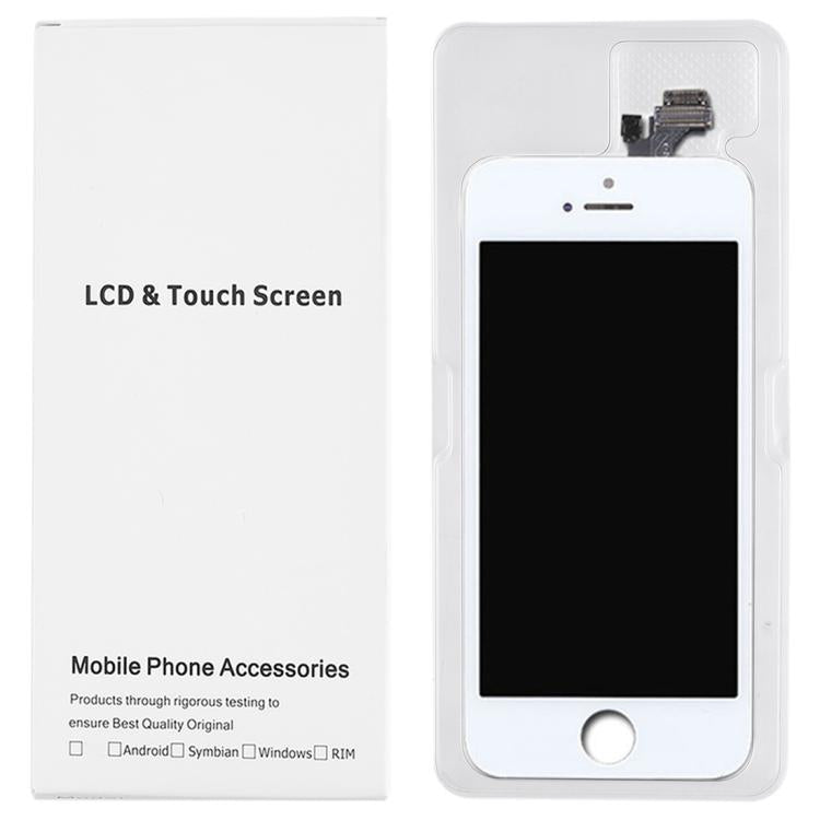 50 PCS Cardboard Packaging White Box for iPhone 5 LCD Screen, Packaging Box for i5