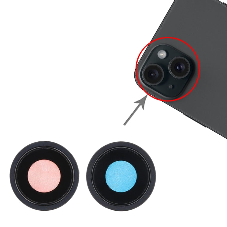 For iPhone 15 / 15 Plus 1set Camera Lens Cover, For iPhone 15 / 15 Plus, For iPhone 15 / 15 Plus (Pink)