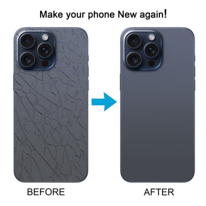 For iPhone 15 Pro Max Glass Battery Back Cover with Camera Lens Cover, For iPhone 15 Pro Max (with Camera Cover)
