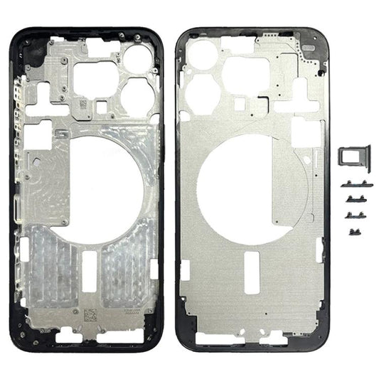 For iPhone 15 Pro Max Middle Frame Bezel Plate with Side Keys + Card Tray, Version:CE EU Version