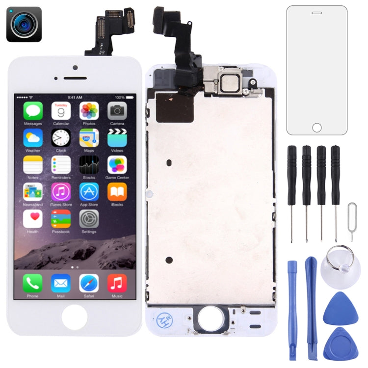 LCD Screen with Front Camera for iPhone 5S, 4 in 1 for i5s White