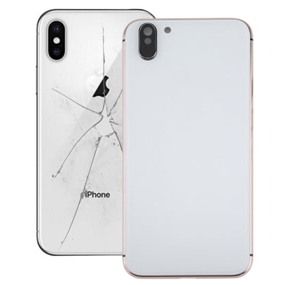 5 in 1 Full Assembly Metal Housing Cover with Appearance Imitation of iX for iPhone 6, Including Back Cover & Card Tray & Volume Control Key & Power Button & Mute Switch Vibrator Key, No Headphone Jack (Gold+White), For iP6 to iPX