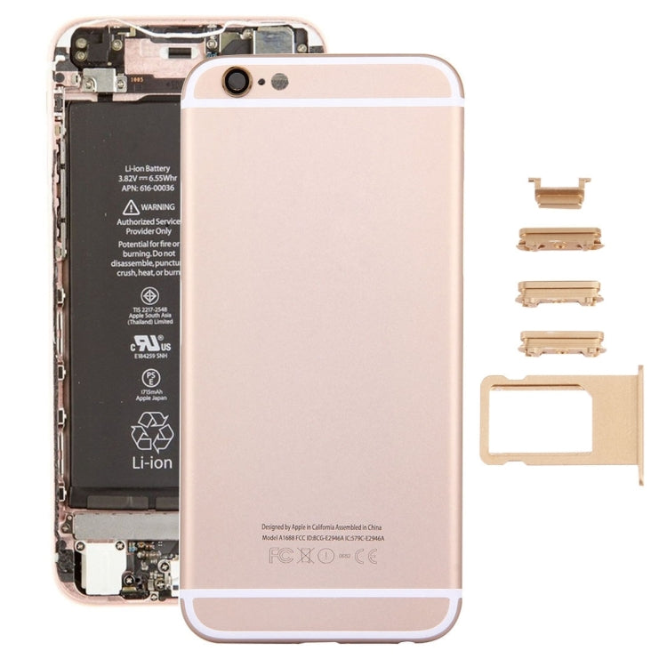 5 in 1 for iPhone 6s (Back Cover + Card Tray + Volume Control Key + Power Button + Mute Switch Vibrator Key) Full Assembly Housing Cover, For iPhone 6s (with Side keys), For iPhone 6s, For iPhone 6s (with side Key)