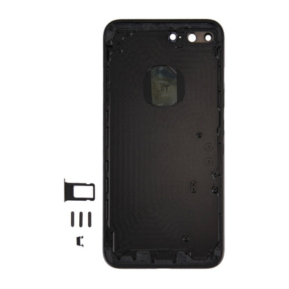 6 in 1 for iPhone 7 Plus (Back Cover + Card Tray + Volume Control Key + Power Button + Mute Switch Vibrator Key + Sign) Full Assembly Housing Cover (Jet Black), For iPhone 7 Plus Jet Black