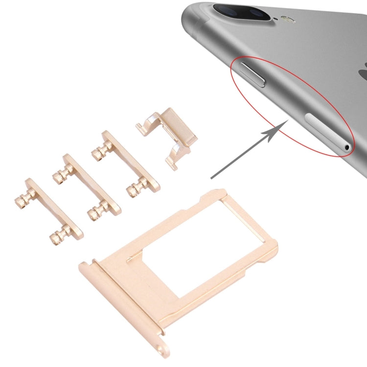 Card Tray + Volume Control Key + Power Button + Mute Switch Vibrator Key for iPhone 7 Plus, For iPhone 7 Plus