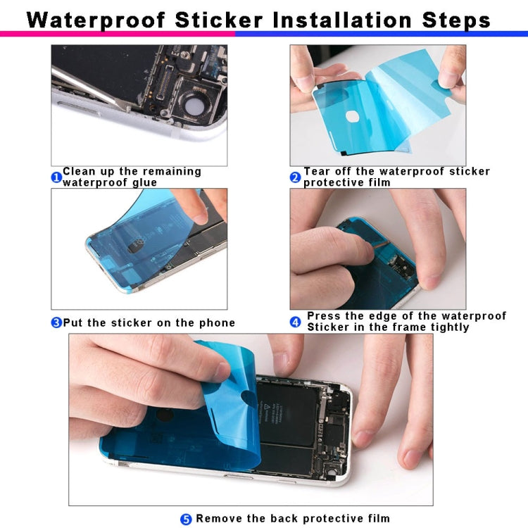 100 PCS LCD Frame Bezel Waterproof Adhesive Stickers for iPhone 8, 100 PCS for iPhone 8