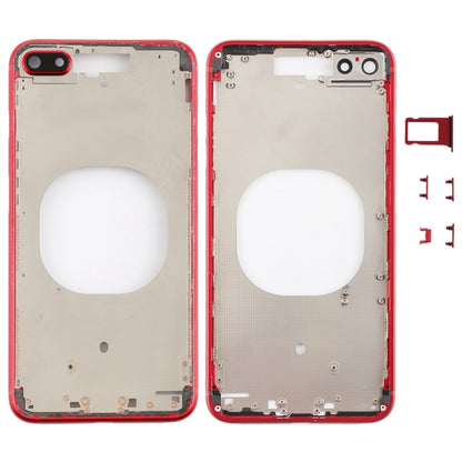 Transparent Back Cover with Camera Lens & SIM Card Tray & Side Keys for iPhone 8 Plus, For iPhone 8 Plus(Transparent Red)