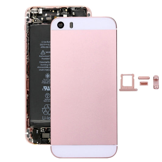 5 in 1 for iPhone SE Original (Back Cover + Card Tray + Volume Control Key + Power Button + Mute Switch Vibrator Key) Full Assembly Housing Cover, For iPhone SE
