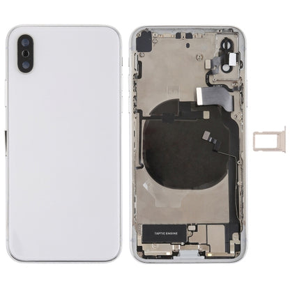 Battery Back Cover Assembly with Side Keys & Vibrator & Speaker Ringer Buzzer & Power Button + Volume Button Flex Cable & Card Tray & Battery Adhesive for iPhone X, For iPhone X