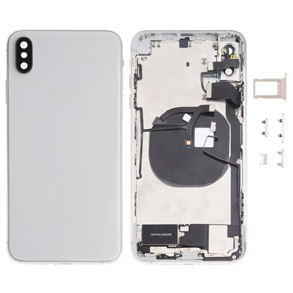 Battery Back Cover Assembly (with Side Keys & Speaker Ringer Buzzer & Motor & Camera Lens & Card Tray & Power Button + Volume Button + Charging Port + Signal Flex Cable & Wireless Charging Module) for iPhone XS Max, For iPhone XS Max (Full Assembly)���...