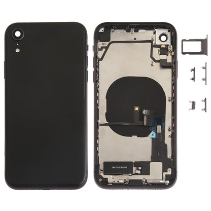 Battery Back Cover Assembly (with Side Keys & Speaker Ringer Buzzer & Motor & Camera Lens & Card Tray & Power Button + Volume Button + Charging Port + Signal Flex Cable & Wireless Charging Module) for iPhone XR, For iPhone XR (Full Assembly)�����������...