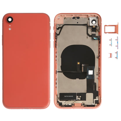 Battery Back Cover Assembly (with Side Keys & Speaker Ringer Buzzer & Motor & Camera Lens & Card Tray & Power Button + Volume Button + Charging Port + Signal Flex Cable & Wireless Charging Module) for iPhone XR, For iPhone XR (Full Assembly)�����������...