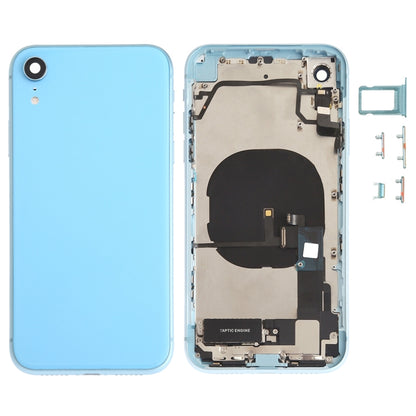 Battery Back Cover Assembly (with Side Keys & Speaker Ringer Buzzer & Motor & Camera Lens & Card Tray & Power Button + Volume Button + Charging Port + Signal Flex Cable & Wireless Charging Module) for iPhone XR, For iPhone XR (Full Assembly)�����������...