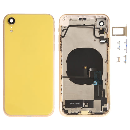 Battery Back Cover Assembly (with Side Keys & Speaker Ringer Buzzer & Motor & Camera Lens & Card Tray & Power Button + Volume Button + Charging Port + Signal Flex Cable & Wireless Charging Module) for iPhone XR, For iPhone XR (Full Assembly)�����������...