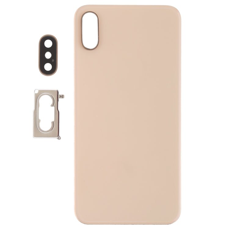 Battery Back Cover with Back Camera Bezel & Lens & Adhesive  for iPhone XS, For iPhone XS (Camera Lens+Adhesive), For iPhone XS with Camera Lens